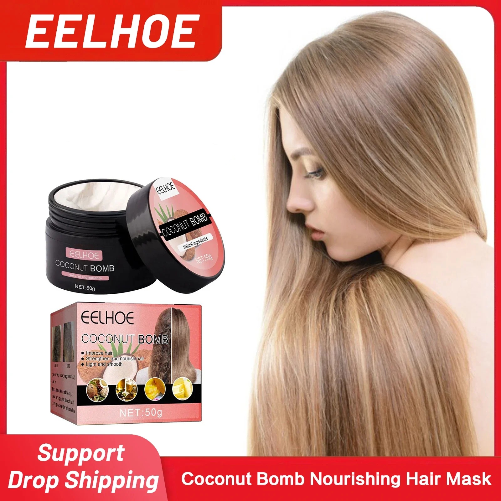 Hair Care For Dry And Frizzy Hair - Coconut Bomb Nourishing Hair Mask Nutrition