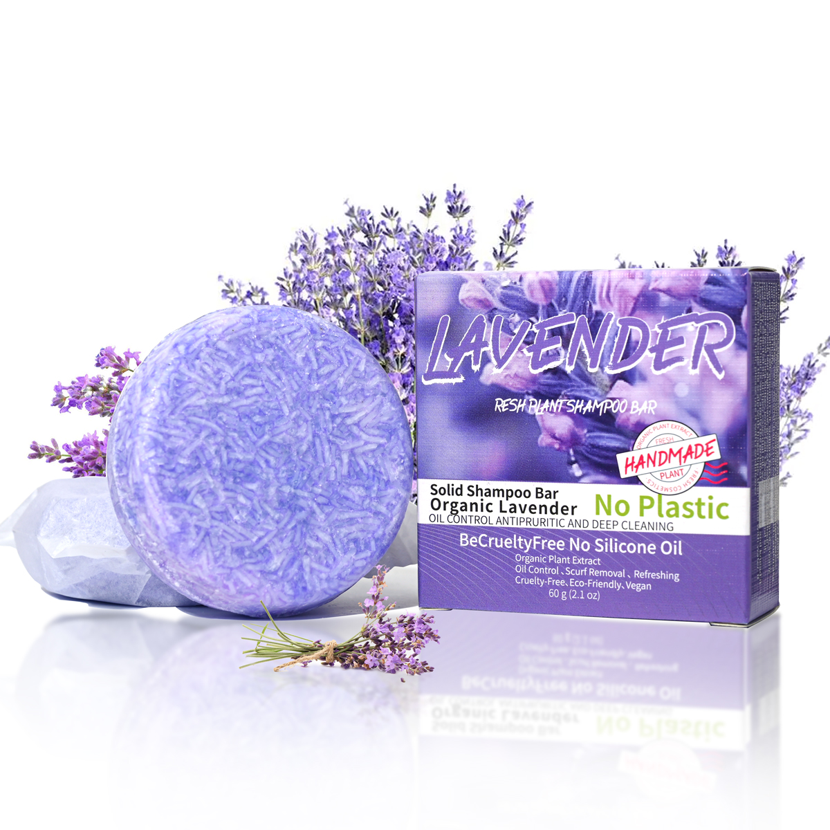 Hair Care Organic - J+60g Hot Selling Lavender Shampoo Bar