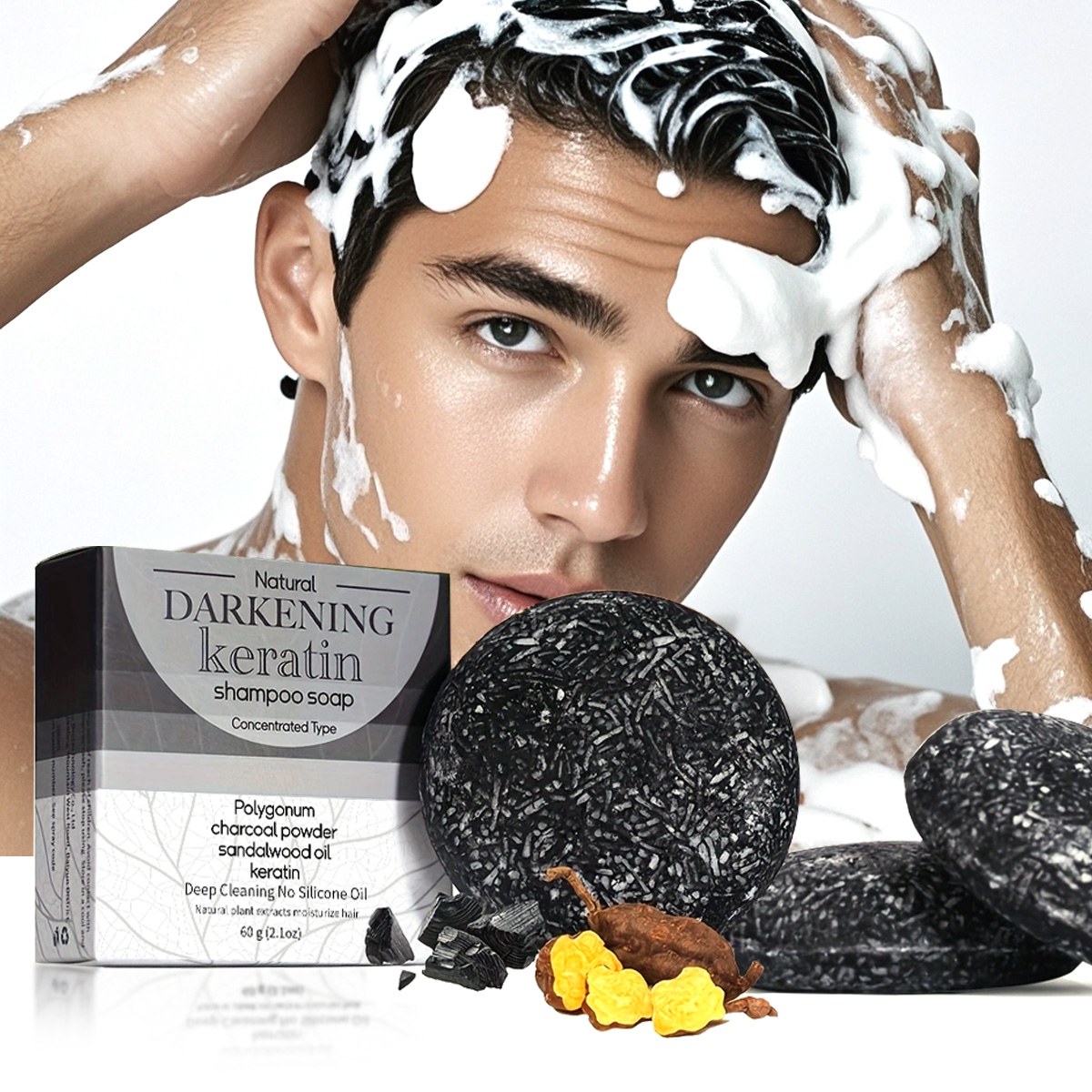 Hair Care Organic - XF 60g Black Soap Solid Shampoo