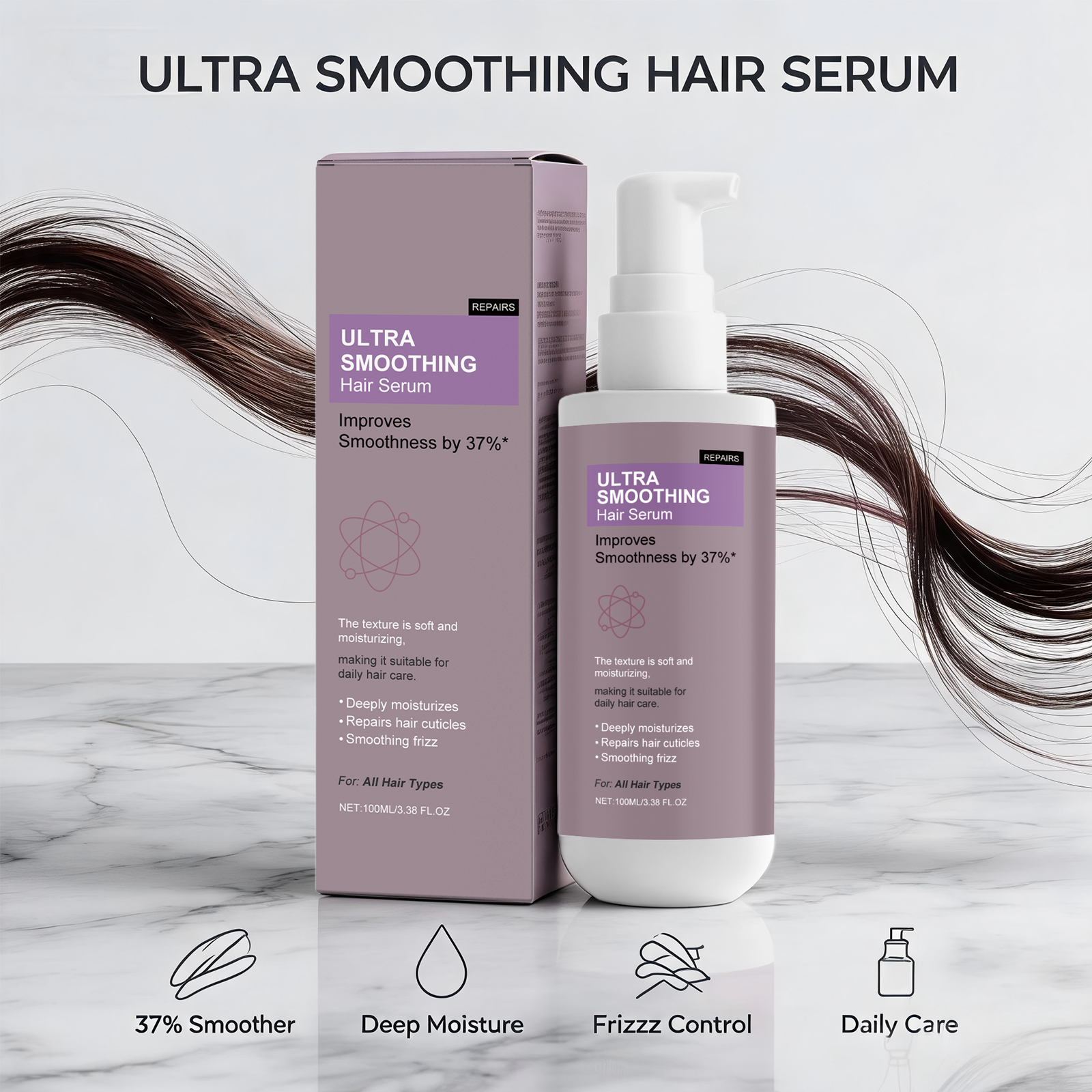 37% Smoothing Hair Serum for D - Hair Care For Dry And Frizzy Hair 评论和价格