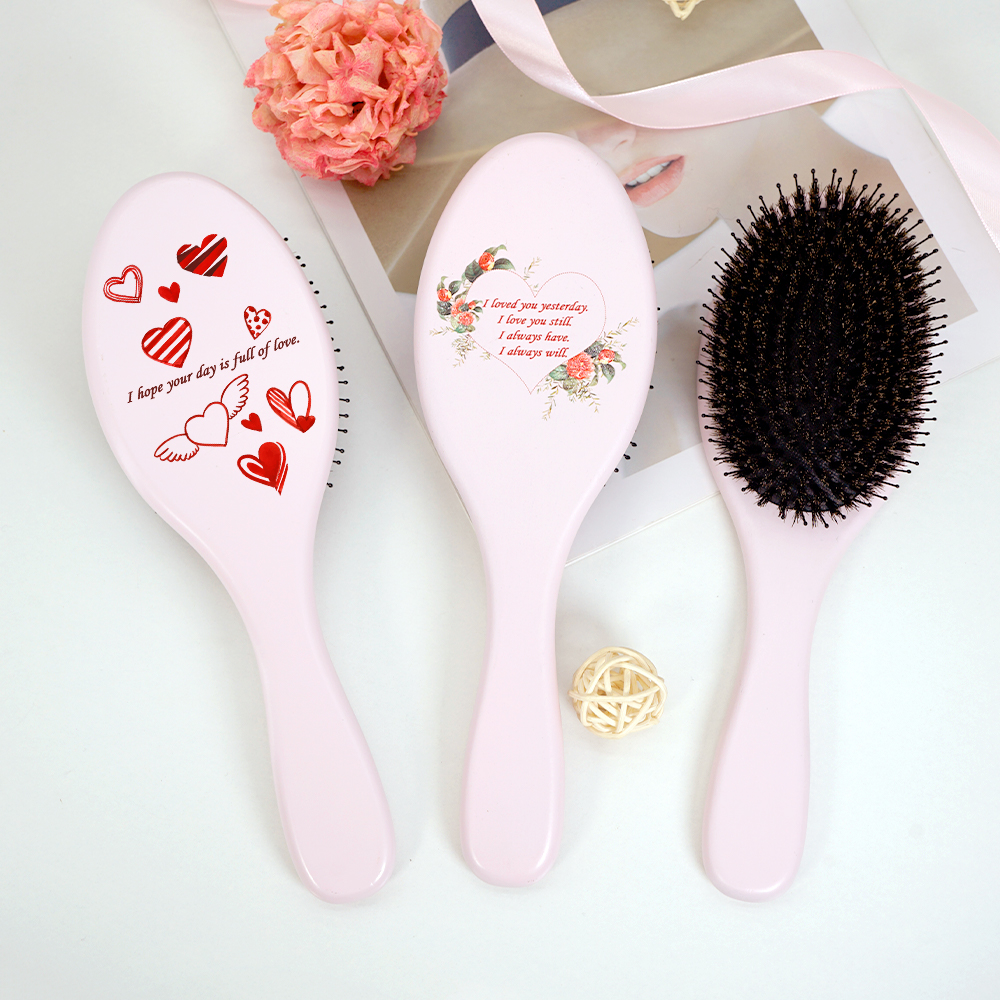 Pink Heart Design Hair Brush - - Hair Care Quotes 评论和价格