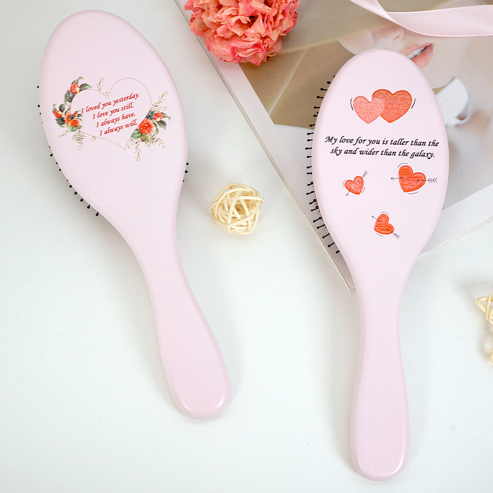 Pink Heart Design Hair Brush - - Hair Care Quotes 评论和价格