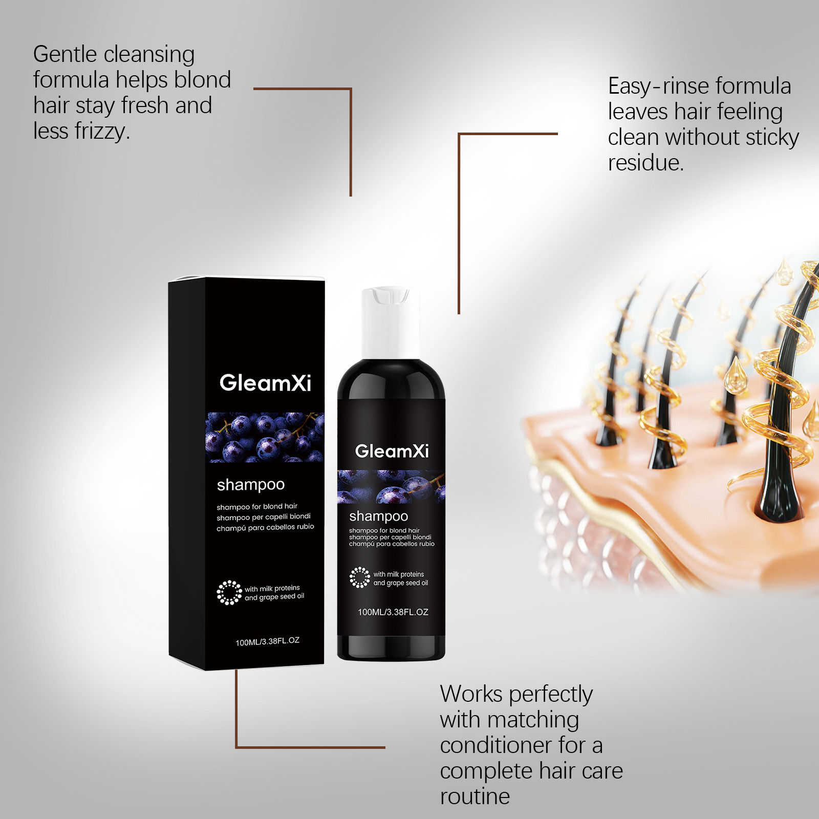 GleamXi Blonde Hair Color Prot - Hair Care For Dry And Frizzy Hair 评论和价格