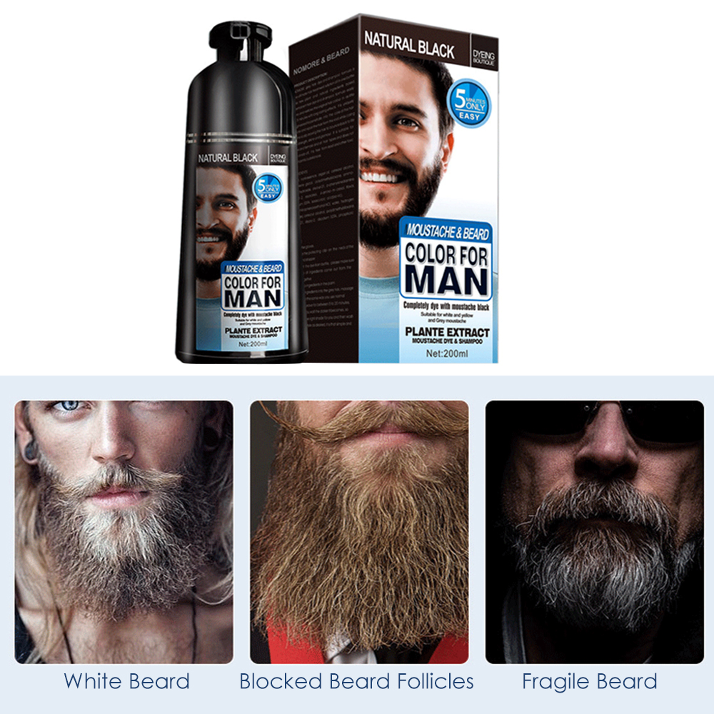200ML Permanent Beard Dye Sham - Hair Care Organic 评论和价格