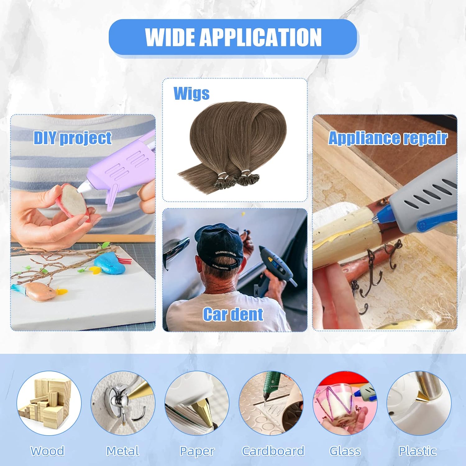 24 Pcs Professional Hair Exten - Glue Gun Hair 评论和价格