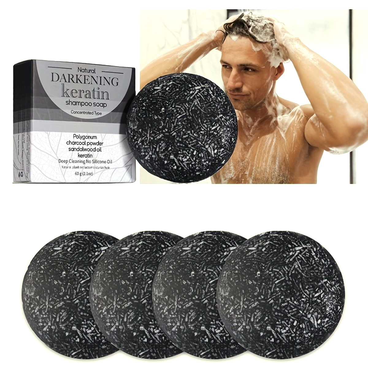 XF 60g Black Soap Solid Shampo - Hair Care Organic 评论和价格