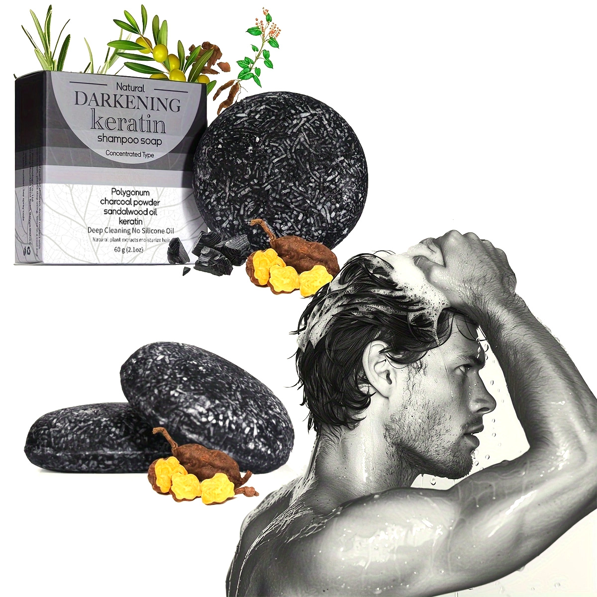 XF 60g Black Soap Solid Shampo - Hair Care Organic 评论和价格