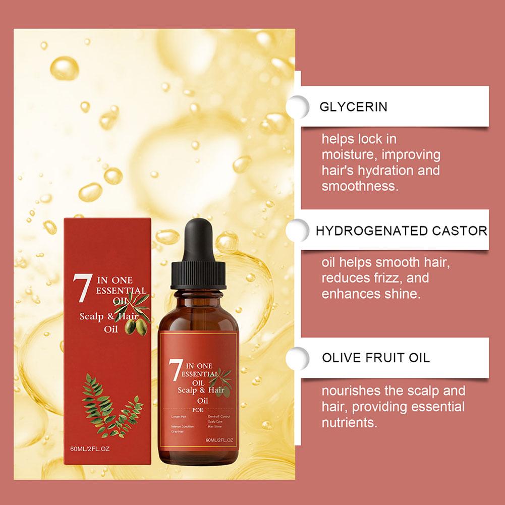 1-5X 60ml 7-in-1 Essential Sca - Hair Care Fragrance Essential Oil 评论和价格