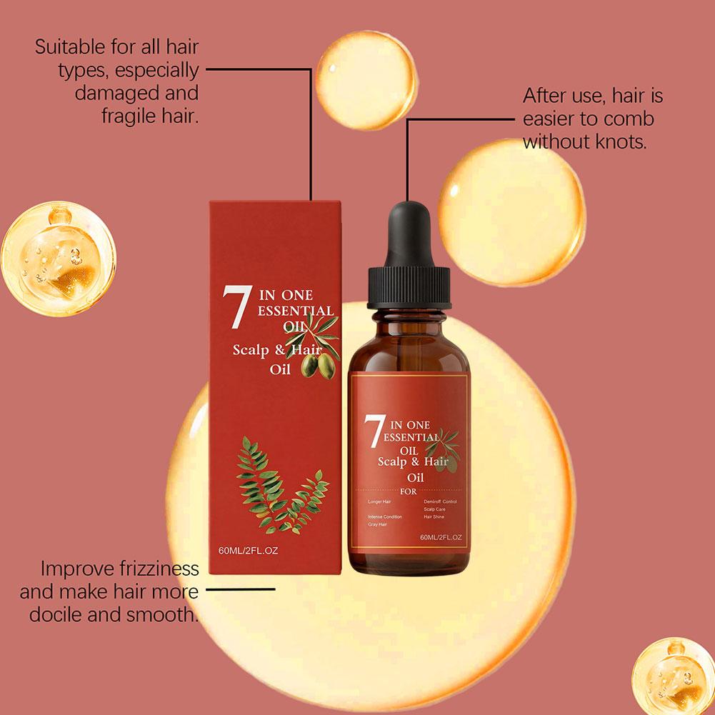1-5X 60ml 7-in-1 Essential Sca - Hair Care Fragrance Essential Oil 评论和价格