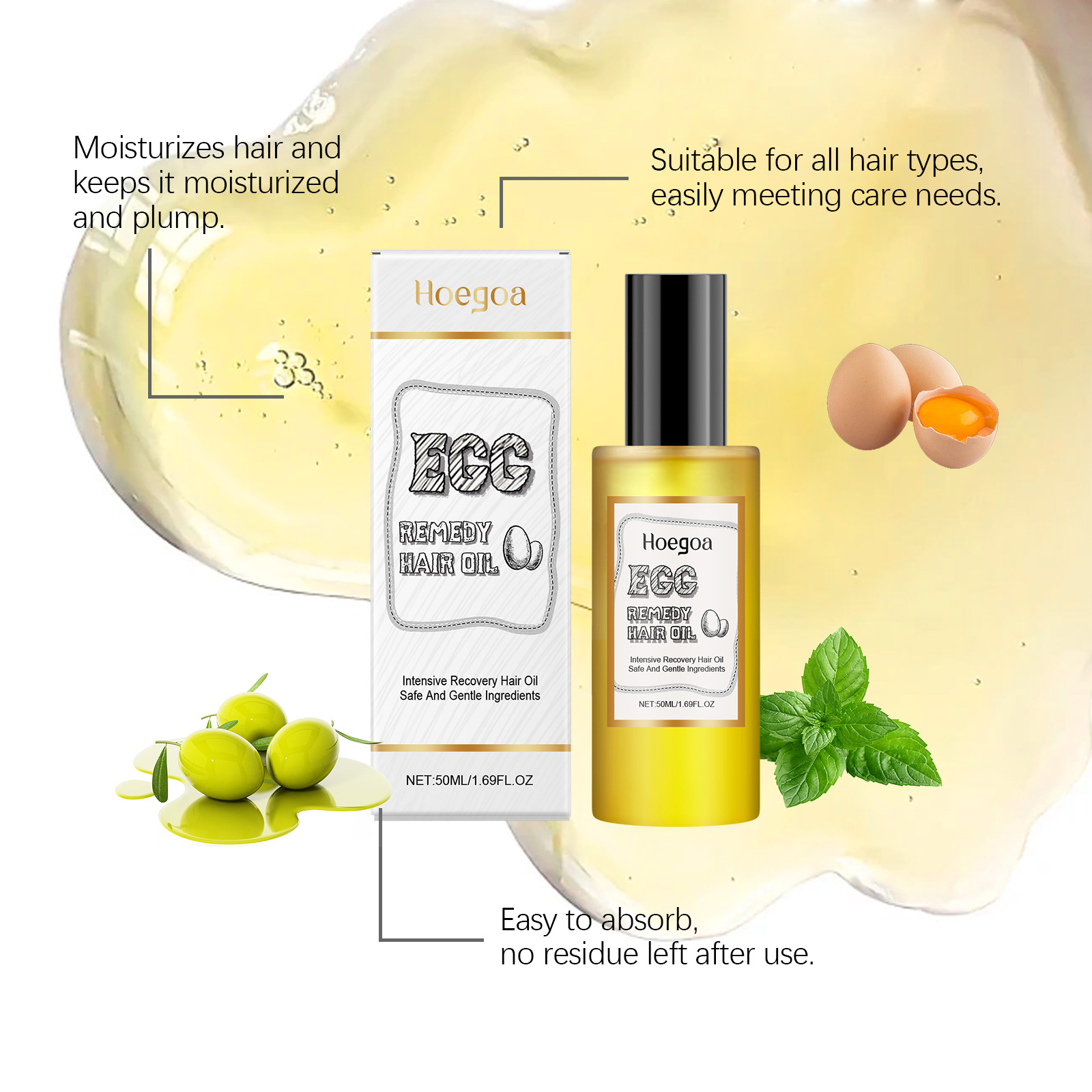 Egg Remedy Hair Oil Restore So - Hair Care For Dry And Frizzy Hair 评论和价格