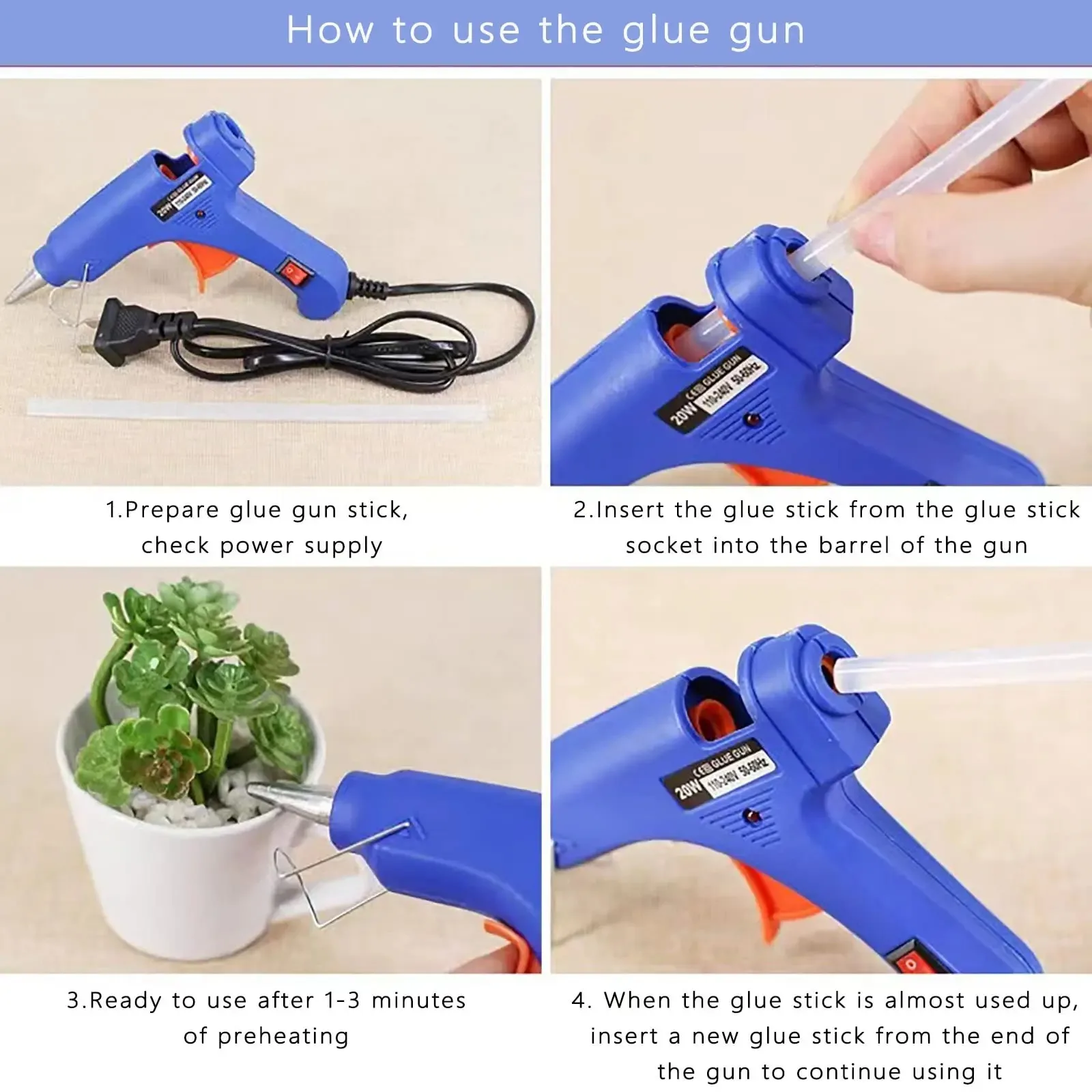 Thermal Glue Gun Rechargeable  - Glue Gun Hair 评论和价格