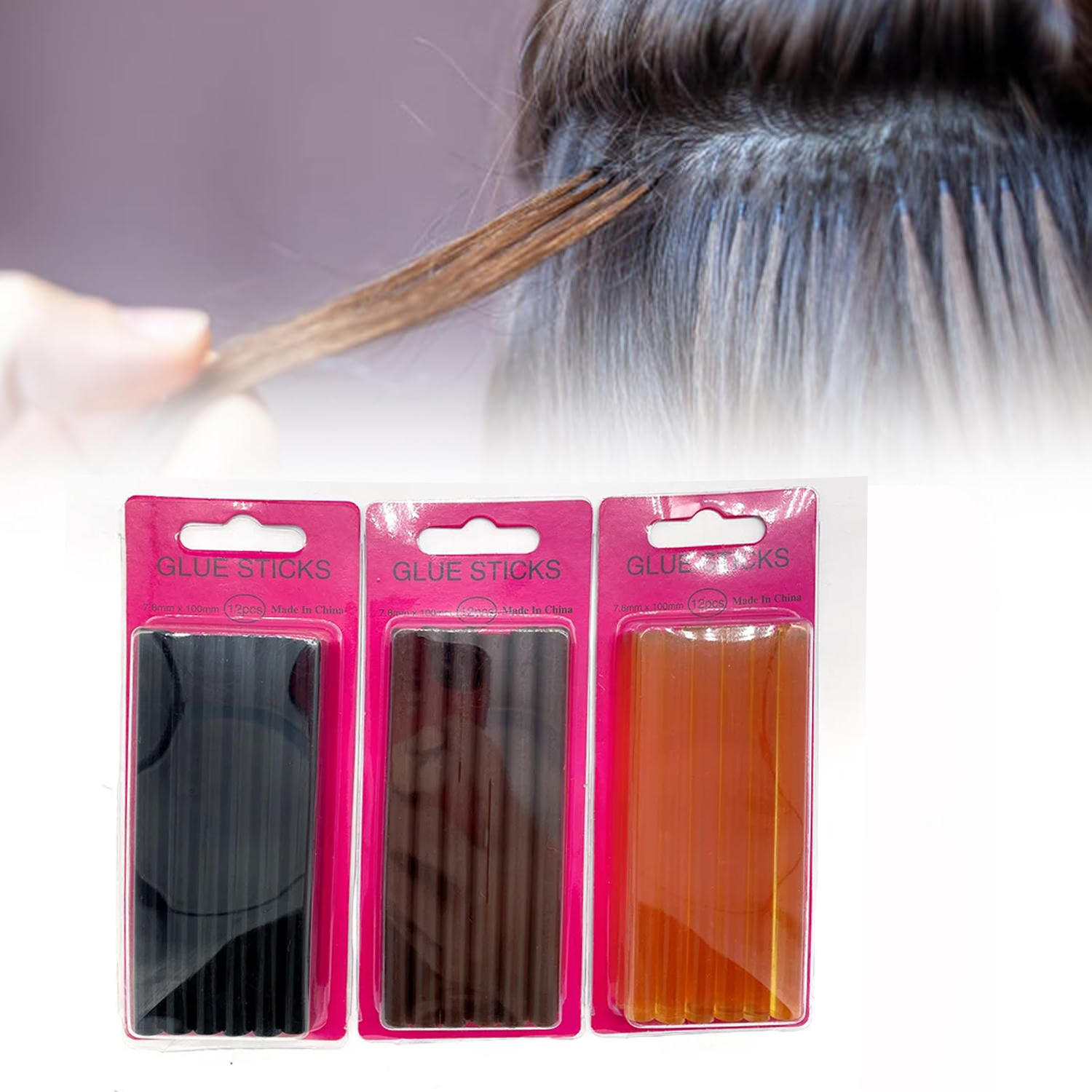 12pcs/lot 0.7*10 cm Hot Melt G - Glue Gun Hair 评论和价格