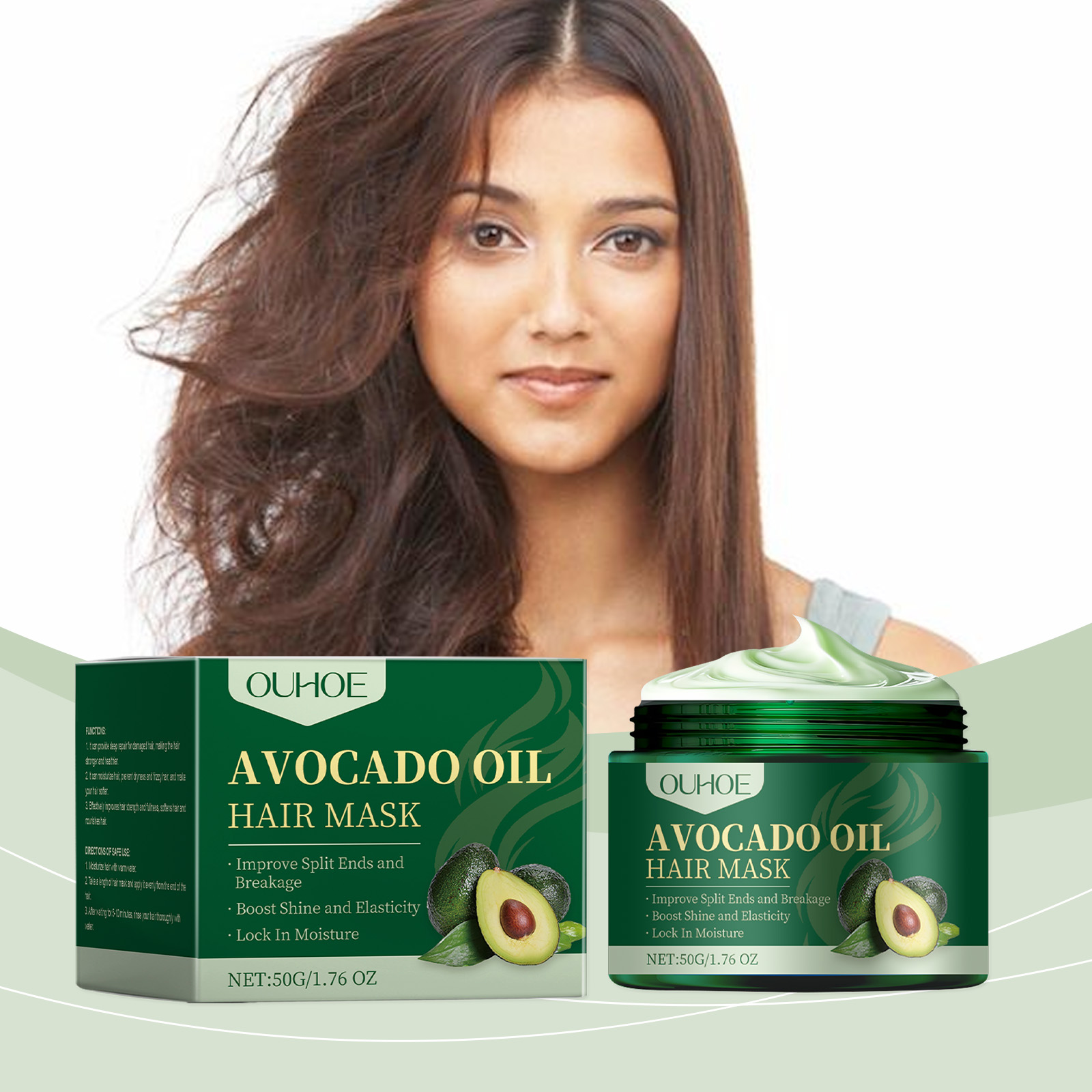 OUHOE Avocado Oil Hair Mask Mo - Hair Care For Dry And Frizzy Hair 评论和价格