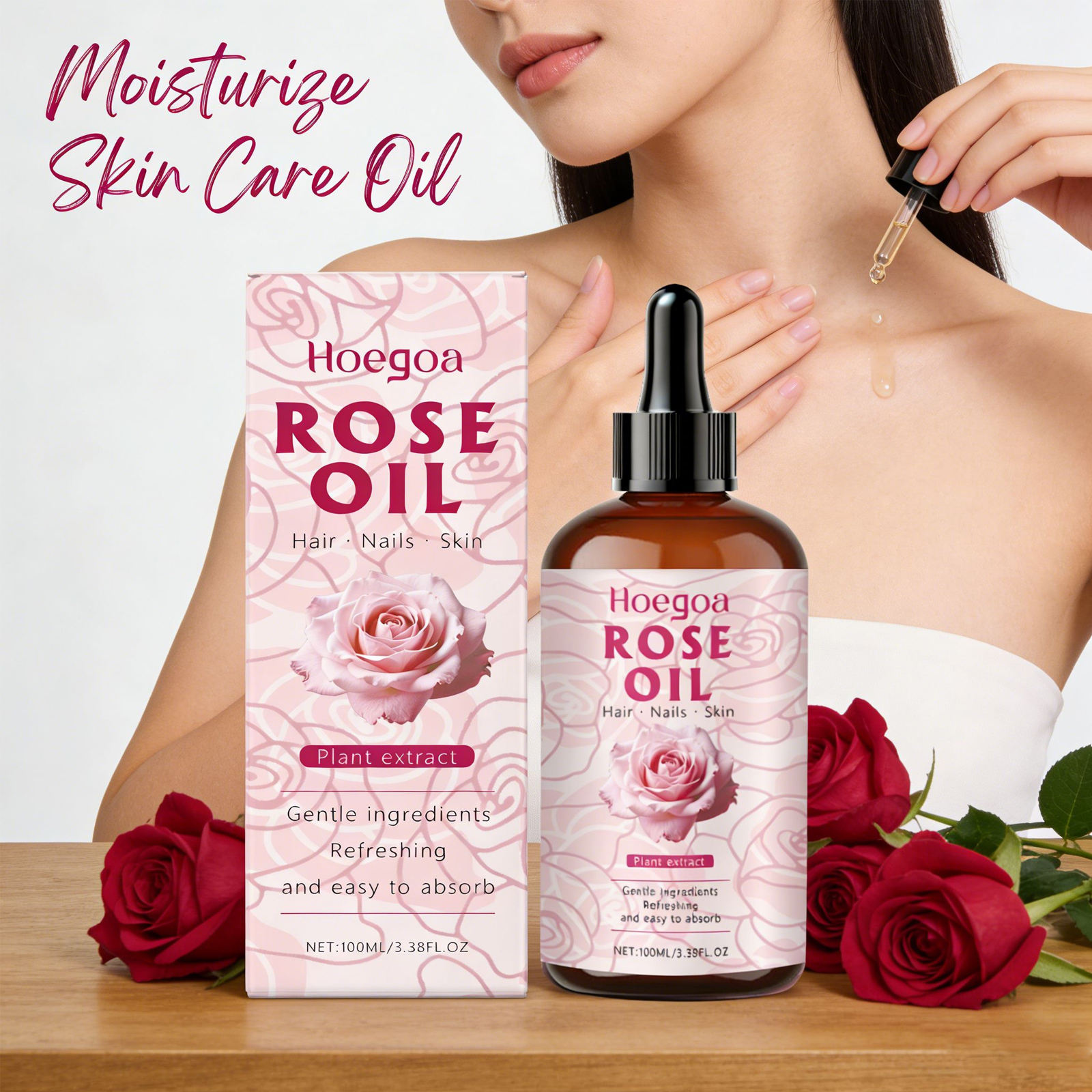 Rose Essential Oil for Hair Fr - Hair Care For Dry And Frizzy Hair 评论和价格