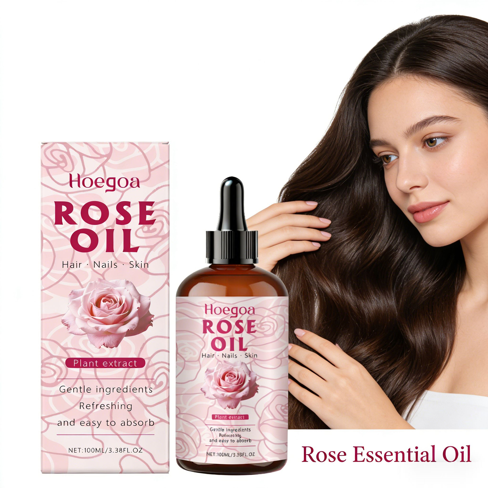 Rose Essential Oil for Hair Fr - Hair Care For Dry And Frizzy Hair 评论和价格