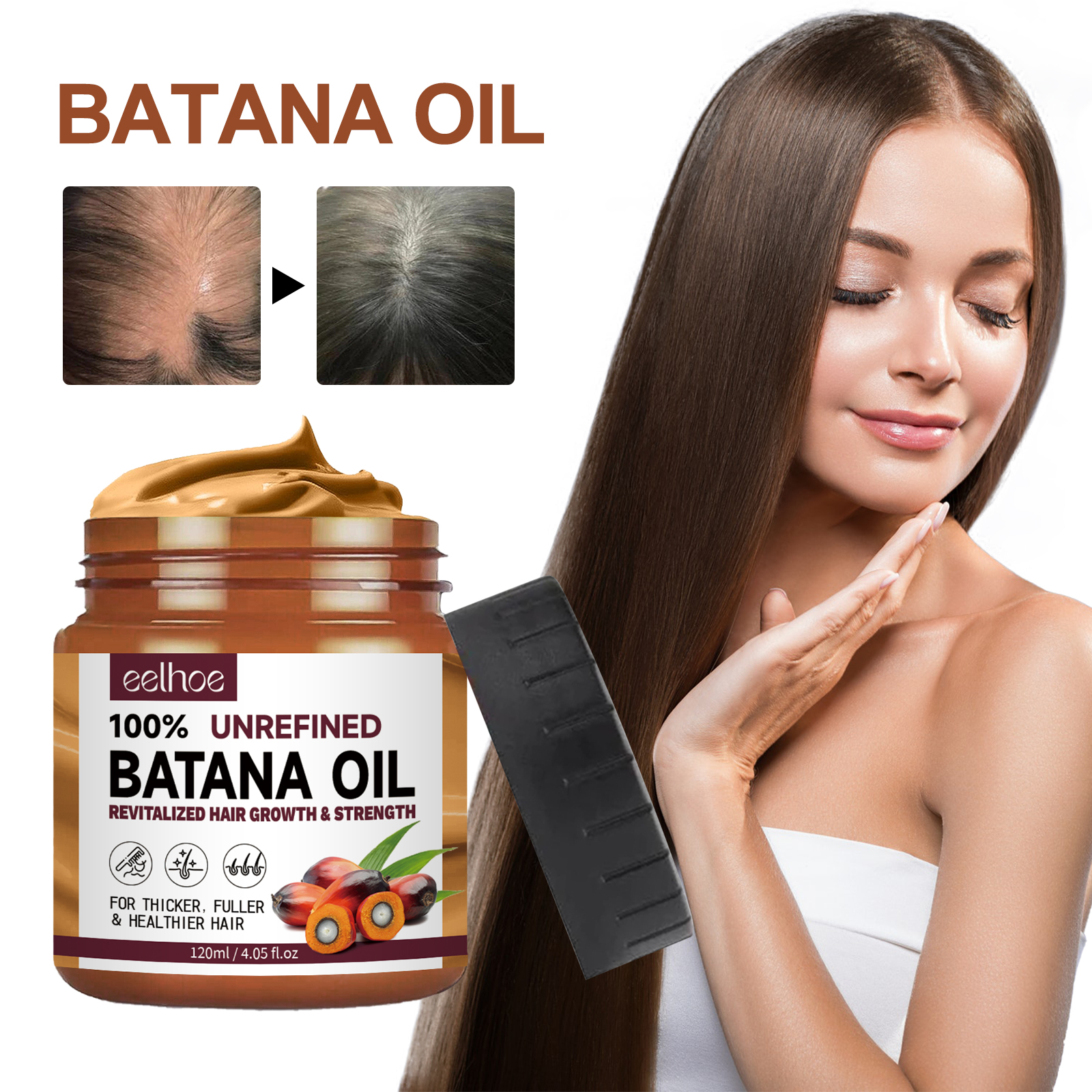 100% Pure Organic Batana Oil C - Hair Care For Dry And Frizzy Hair 评论和价格
